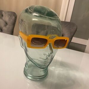 Yellow Rectangular Sunglasses